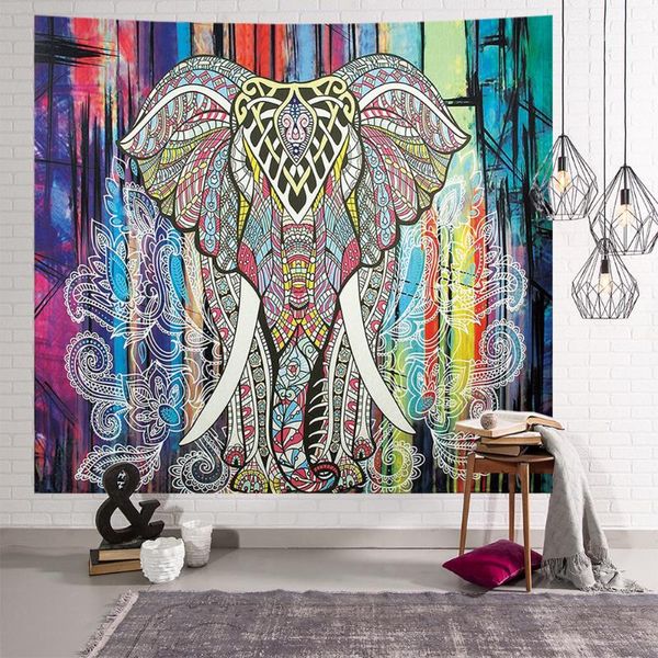 

elephant ethnic mandala tapestry wall hanging wall tapestry blanket farmhouse decor 100% polyester beach mat yoga shawl