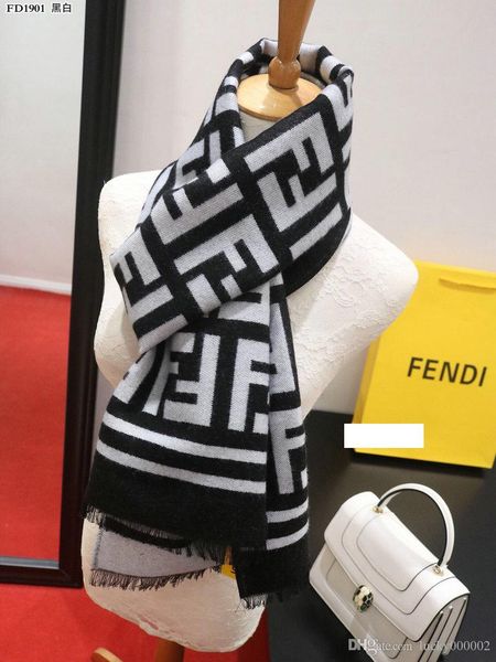 

cashmere scarf shawl fashion ff letter autumn winter 180*30cm man and women classic scarf pashmina shawl wrap, Blue;gray