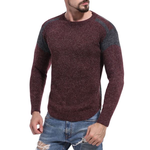 

new fashion autumn winter thick warm men sweater knitted clothes casual mens o-neck slim classic pullover men da1411b-my65, White;black