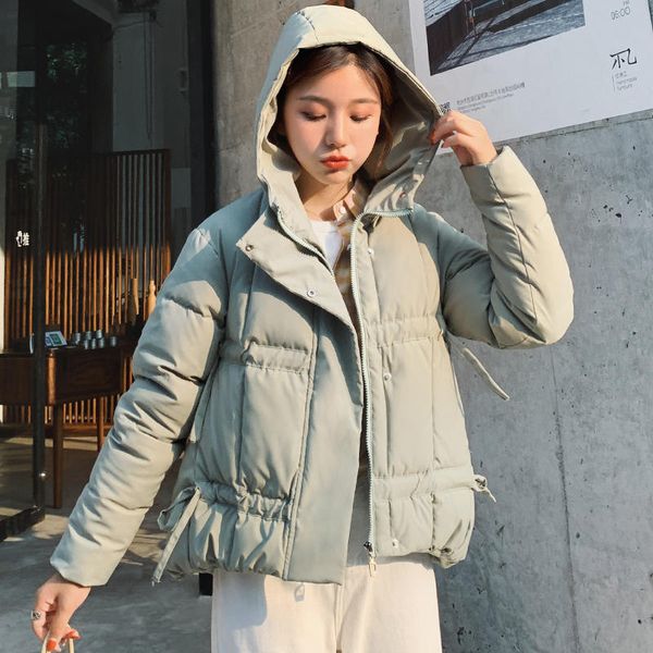 

women's down & parkas short winter jacket women loose warm cotton coat female thicken long sleeve oversize padded q2021, Black