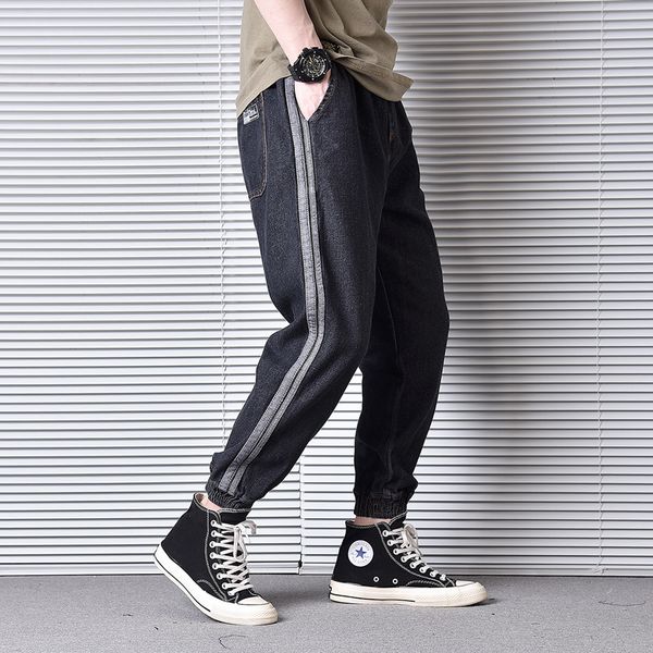

японский vintage fashion срощенного дизайнер черного цвет повседневного new men jeans hip hop штаны, Blue