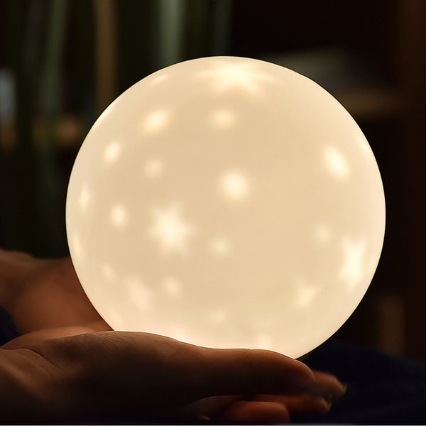 

usb charging creative starry projection ambient light led charging silicone night light tricolor multicolor 1 pc