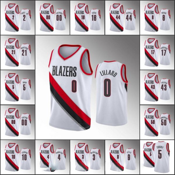 

men c.j. mccollum damian lillard portland trail carmelo anthony association white blazers custom jersey, Black;red