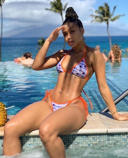 

champion brand women s bikini swimwear 2019 champion letter print swimsuits designer bikini beach maillot de bain string two piece sets s-xl, Black;gray