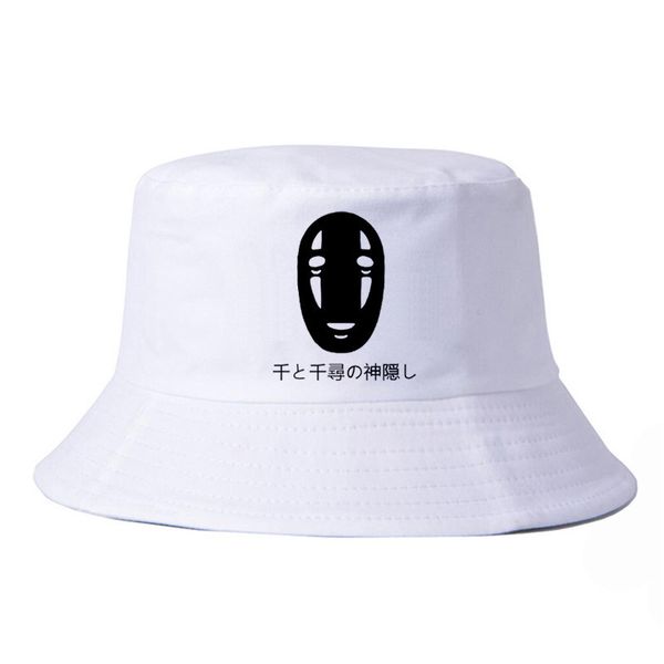

spirited away bucket hats new animation no face mask man hiphop snapback cap men women film miyazaki hayao basin caps
