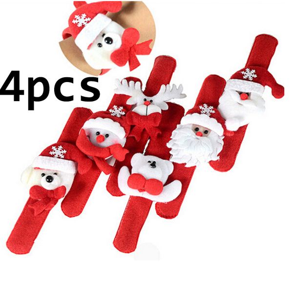 

4pcs/set cute merry christmas decorations patting circle christmas children gift santa claus snowman deer new year party toys