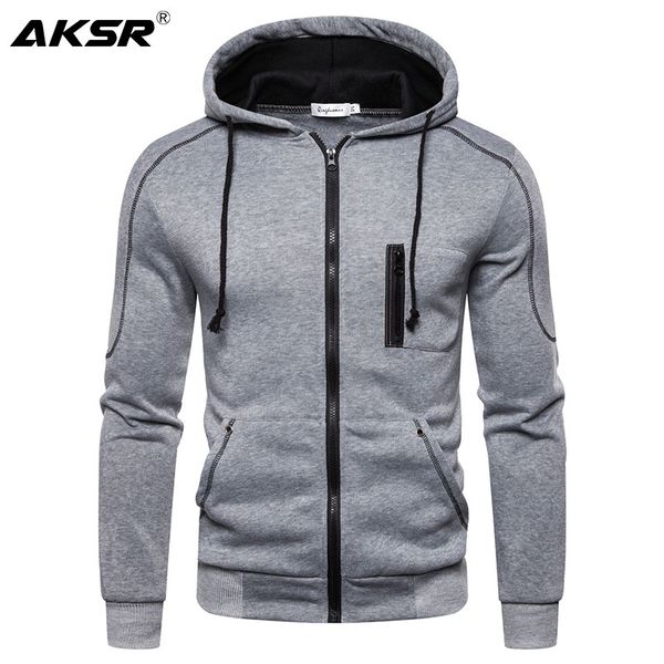 

aksr men hoodies cardigan sweatshirt zipper streetwear hip hop one piece hoodie sports plain hoodie hooded sweatshirts sudadera, Black