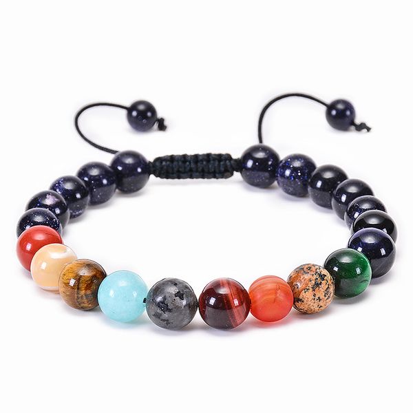 

2020 eight planets bead bracelet men natural stone universe yoga solar chakra bracelet for women men jewelry gifts, Black