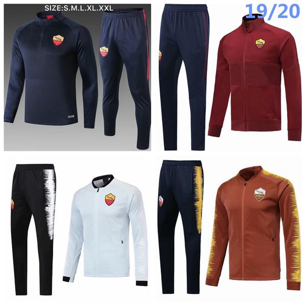 

2019 20 roma track uit occer jacket et chaqueta de futebol 2019 2020 track uit totti de ro i a roma football jacket full zipper et, Black;red