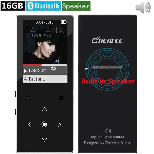 

mp3 player wit bluetooth 4.0 built-in speaker 16gb lossless sound music player metal body touch key 1.8inch screen mp3 player