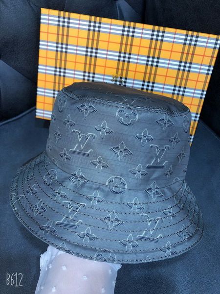 

new designer leather letter bucket hat for mens womens foldable caps black fisherman beach sun visor sale folding man bowler cap casual