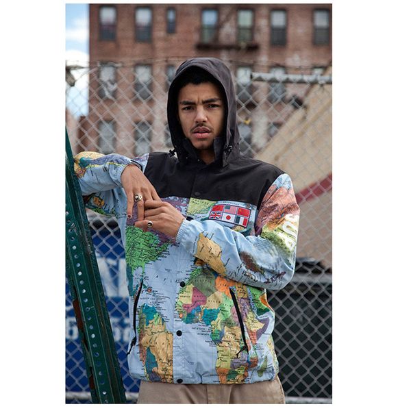 

14ss s map jacket designer men women winter simple street skateboard coats fashion outerwear s~xl, Black;brown