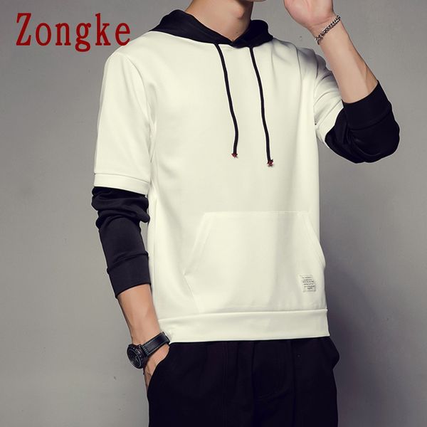 

zongke white hoodie men japanese streetwear mens hoodies hip hop hoody sweatshirt men hoodies sweatshirts 4xl 2019 autumn new, Black