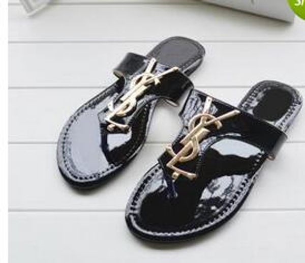 

yslBrand женщины сандалии шлепанцы дизайнер обувь роскошные слайд летняя мода широкий плоские скользкие сандалии тапочки флип-флоп размер 35-42