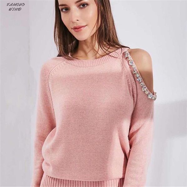 

winter полная длина осень вязаная tracksuit бисером плеча фуфайки casual женская одежда piece set knit pant 2 костюм женский, White