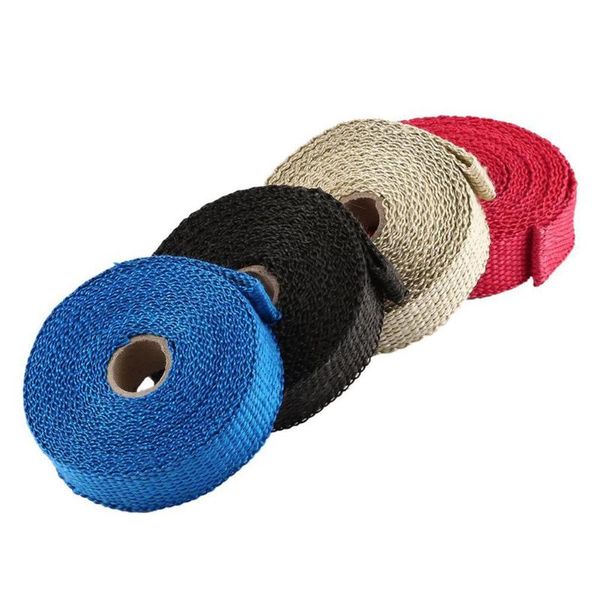 

vodool 5m thermal exhaust tape motorcycle exhaust pipe tube wrap header heat resistant cloth with steel ties for car motorbike