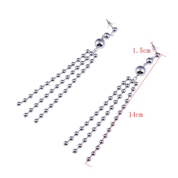 

fashion- brand punk metal ball stud earrings for women fashion jewelry 2017 gold ball tassel earring pendant vintage brincos bijoux, Golden;silver