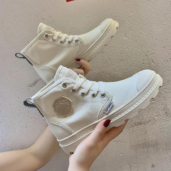 Scarpe di tela alte Candy per le donne nel 2019 estate traspiranti nuovi stivali Martin coreani per il tempo libero Tendenza delle scarpe da donna britanniche Taglia 35-40