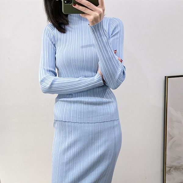 

women's knitted sweater black blue khaki turtleneck long sleeve slim solid color knitwear bottoming pullover early autumn, White;black
