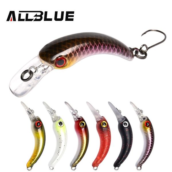 

allblue 1.2g 29mm trout mini crankbait rice wobbler fishing lure freshwater minnow crank artificial hard bait fishing tackle