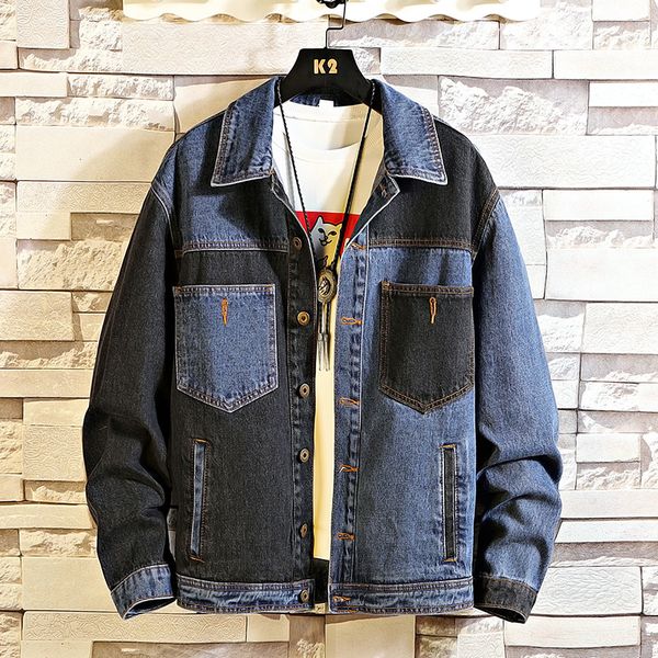 

autumn spring 2020 mew fashion trend men's jackts coats denim jeans jacket men stand collar casual fashion clothes, Black;brown