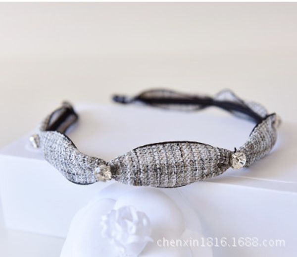 

high-end boutique south korea hair accessories handmade man-made diamond hair bands headband headdress selling fg62, Brown
