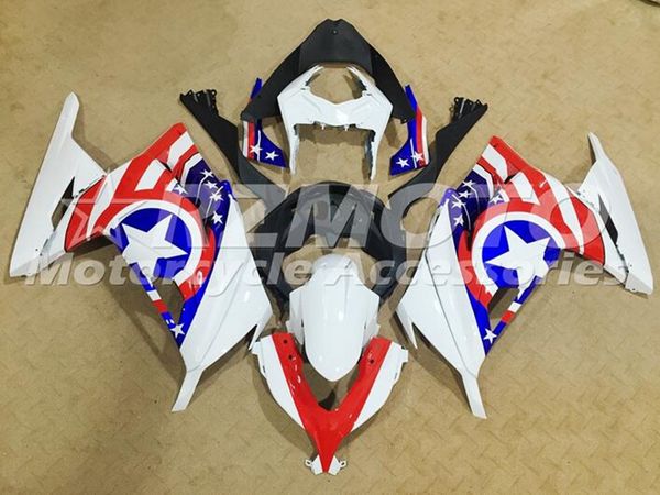

4gifts injection mold new abs motorcycle full fairings kifs fit for kawasaki ninja 300 ex300 300r 2013 2014 2015 2016 2017 set red white