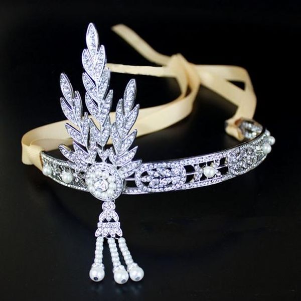 

selling high-end bride wedding crown pearl full diamond crown princess hair band banquet tiara handmade fine craft jewelry in, Silver