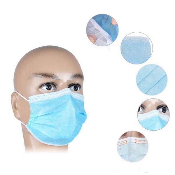 

fast shipping disposable masks disposable face masks mouth mask disposable 3 layers non-woven dust-proof haze-proof