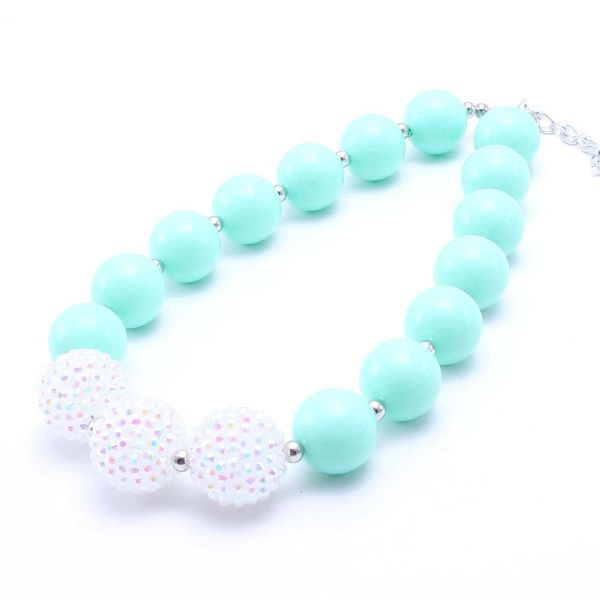 Mint Verde Azul Kid Chunky grânulo colar Moda Crianças Meninas Bubblegum Colar Chunky Bead presente Bijutaria para crianças