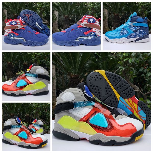 

2020 новый jumpman 8 8s мужская баскетбольная обувь doernbecher день святого валентина синий оранжевый серый спортивные кроссовки тренеры za