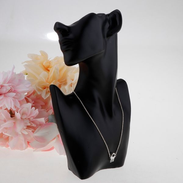 

charming double giraffe pendant necklace simple love heart animal jewelry, Silver