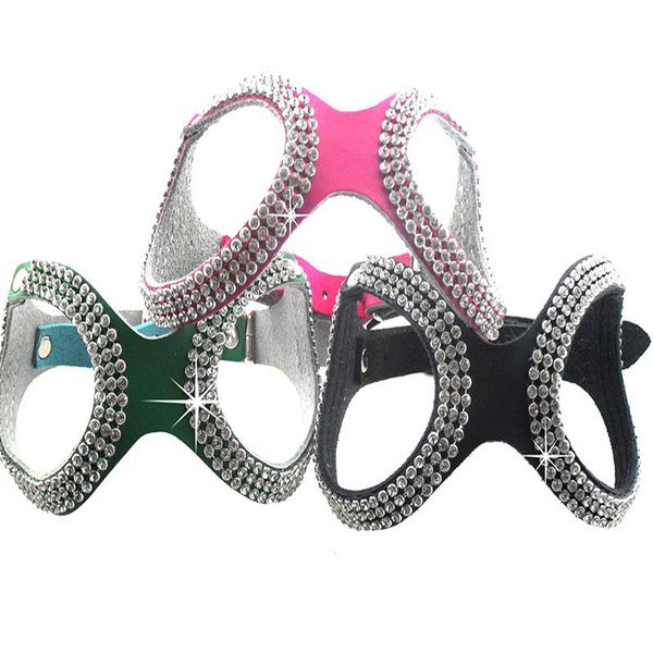 

new bling rhinestone pu leather pet puppy dog collar harness pets care products accessories aia99