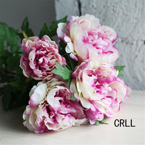 

new design fake flowers artificial peony bouquet silk rose bridal bouquet wedding decoration mariage flower for home decoration