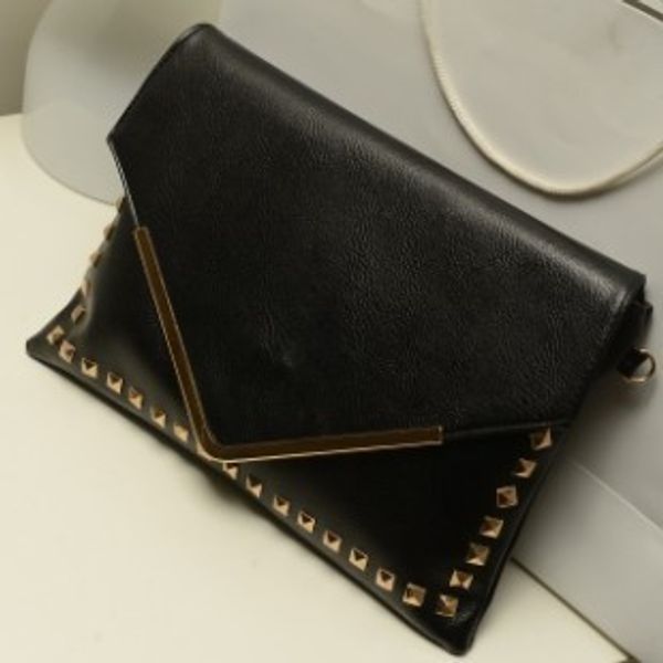 

spring new women's bag v-type punk rivet envelope bag clutch rivet shoulder chic