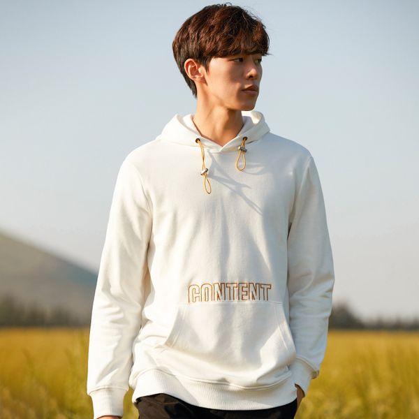 

white hooded men 2019 autumn new korean trend men's pullover hooded clothes, Black