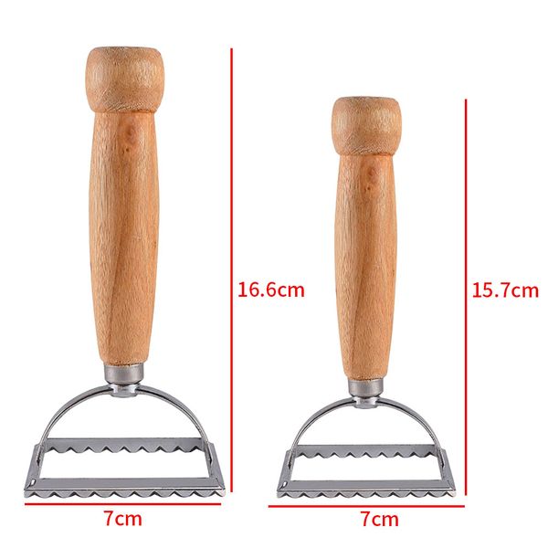 

square mold dumplings wooden handle kitchen ravioli stamp pasta cutter tool