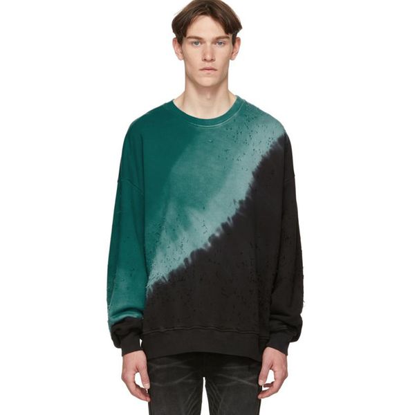 

19fw am1r1 spring summer color matching vintage tee long sleeve street pullover sweatshirts fashion hip hop sweater t-shirt hfymwy248, Black