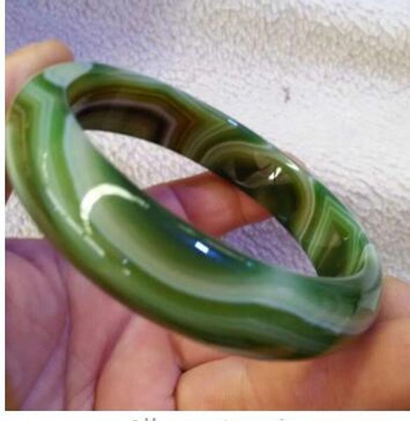 

beautiful chinese green mix manao natural chalcedony stone bangle bracelet, Black