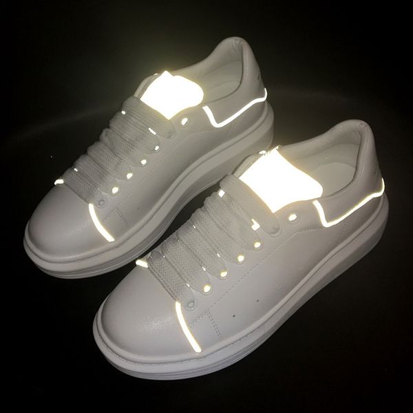 

2019 oversize height incease fashion white black reflective 3m leather suede men women shoes size 35-45 casual shoes with box