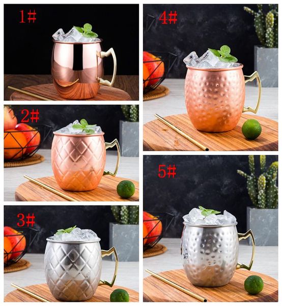 

copper mug stainless steel beer cup moscow mule mug rose gold hammered copper plated drinkware tc 190719 40pcs