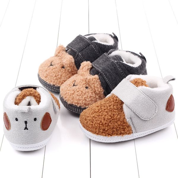 

boy girls toddler first walkers baby shoes round toe flats soft cute lamb crib shoes winter baby warm 0-12m