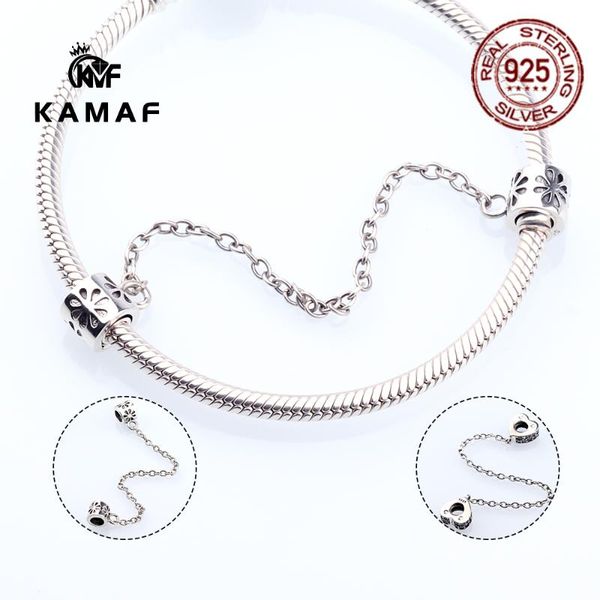 

sterling silver loose bead safety chain diy bracelet accessories s925 peach heart safety chain hollow