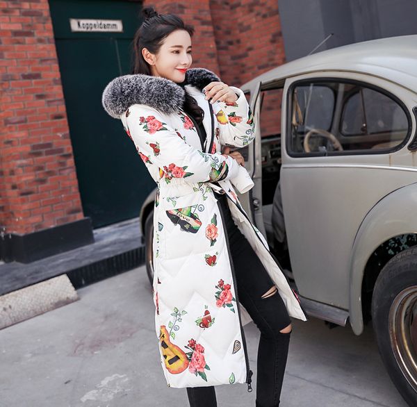 

new winter women coat jacket 2018 casual winter jacket for women fur collar parkas female slim warm coat 81802, Black