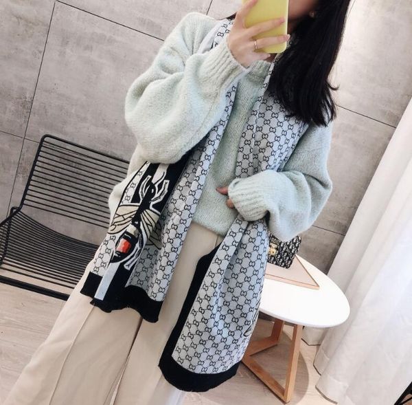 

fashion 2019 new brand women scarf wool silk scarves female shawls foulard square swraps woman bandana, Blue;gray