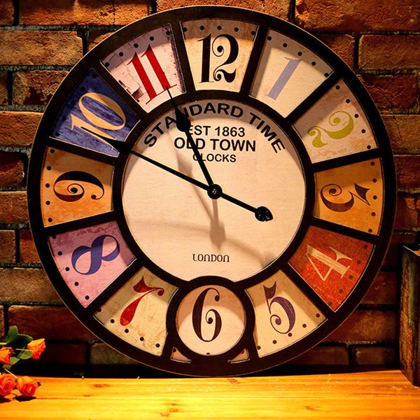 

creative vintage industrial wall clock bar living room decoration cafe wandklok clock mechanism wall watch home decor 50q033