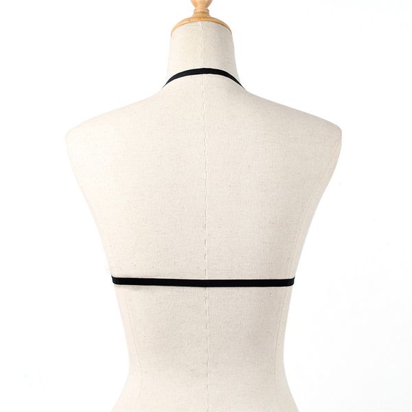 

alluring bustier bandage cage cupless bra goth lingerie elastic lingerie bandage belt crop, Black;white