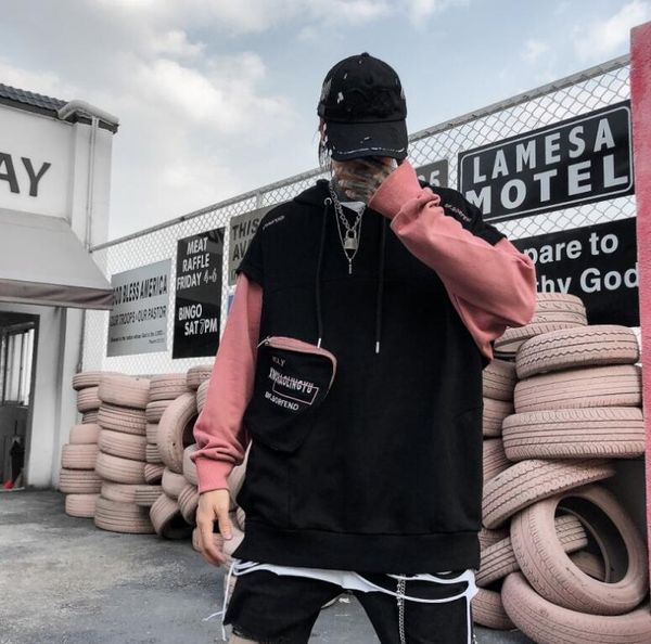 

2020 designer billie eilish hoodie little people and word printed long sleeve inside fleece casual pullover hoodies shoulder sweatshirt, Black