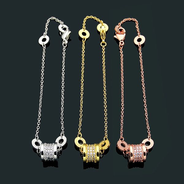 

z5 full stone small waist fashion brand b designer bracelets for lady design women party wedding lovers gift stainless steel have logo, Black