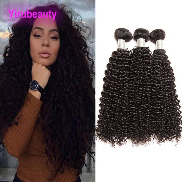 

indian afro kinky curly human hair bundles 3 pieces/set indian virgin hair extensions wefts 10-28 inch yiruhair tissage 3 bundle, Black;brown